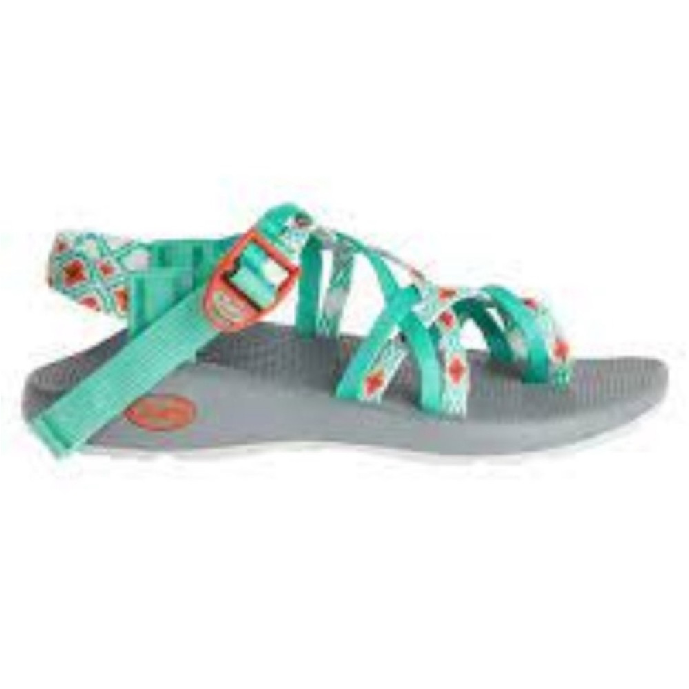 Chaco Aqua and Coral Sandals